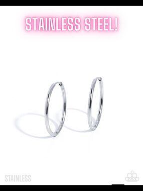 Stainless Steel Silver Hoop Earrings - Classic Women’s Jewelry